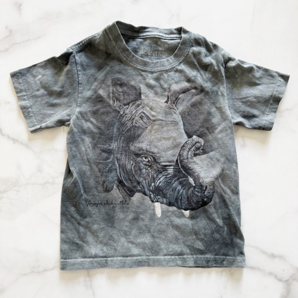 The Mountain Rhino Short Sleeve Tie-Dye Tshirt Tee Top